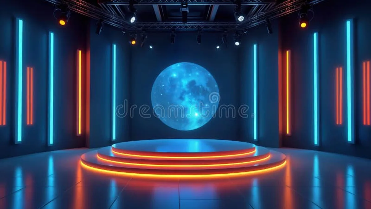 霓虹氛围的脱口秀舞台布景